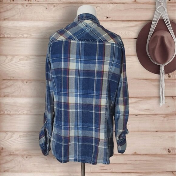 Ci Sono Plaid Collection Soft Cotton Plaid Button Down Shirt - M- Cottagecore - Picture 3 of 16